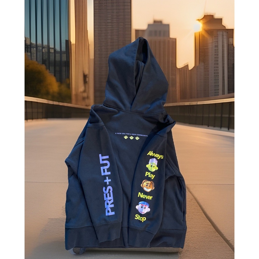 ZARA Kids Sweatshirt Hoodie Boys 8 Black A New Era For A New Community Press Fut